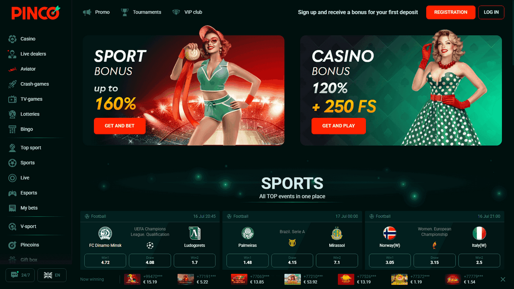 Pinco Online Casino İncelemesi 2026 - Casino Video Oyunları
